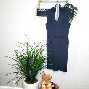Max and Cleo Grey Seamed Dress with Pockets pencil skirt fitted size 4